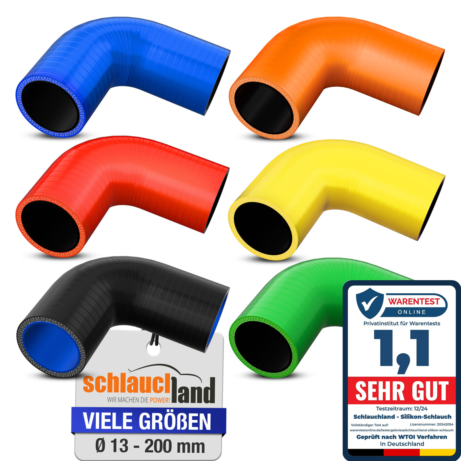 Silikon-Schlauch-Reduzierstück 90 Grad, ID 46-90 mm Silikon-Schlauch-Reduzierstück 90 Grad, ID 46-90 mm