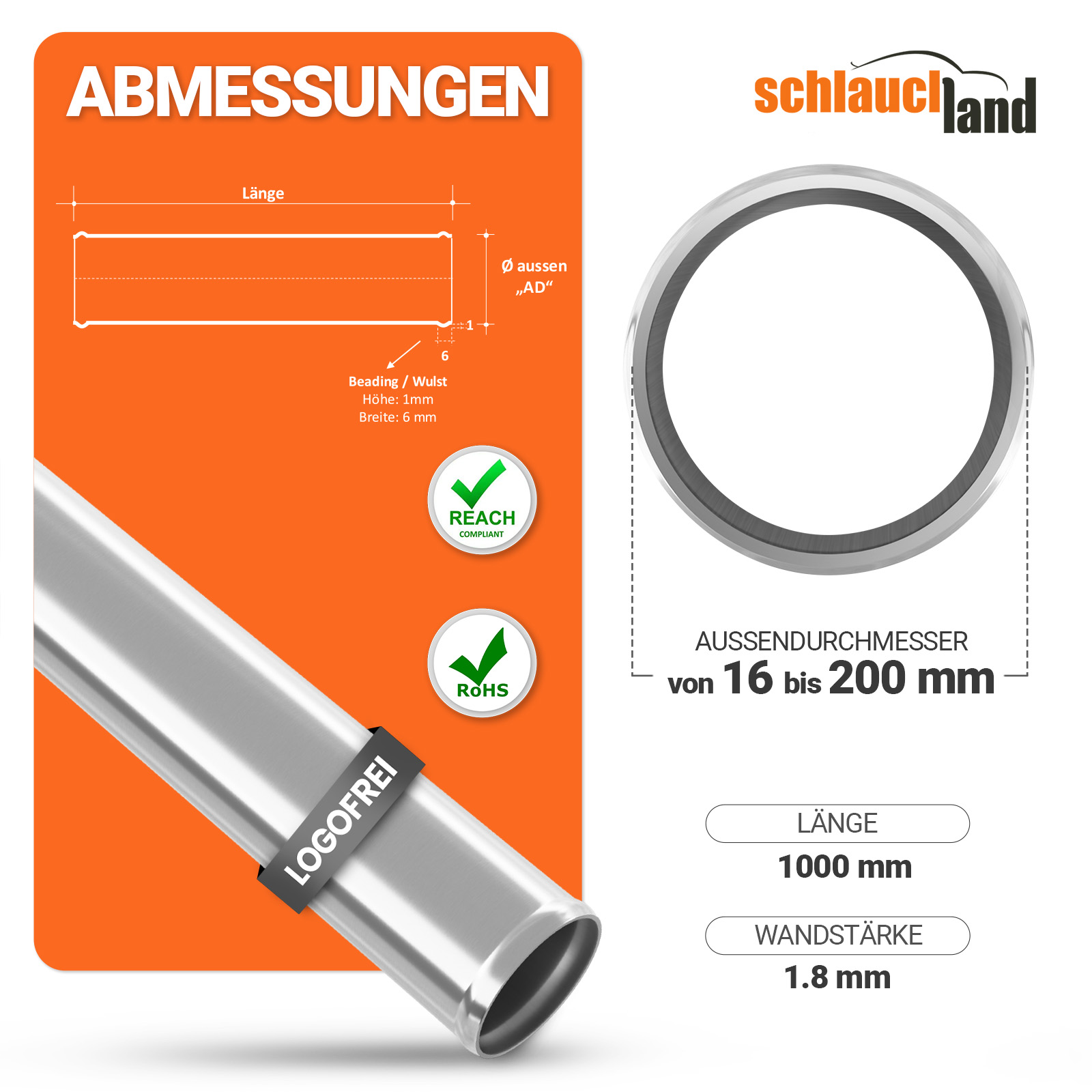 Uxcell Aluminiumrohr 6063 – 14x10mm (Außen-/Innendurchmesser) – 100mm Länge – 3 Stück