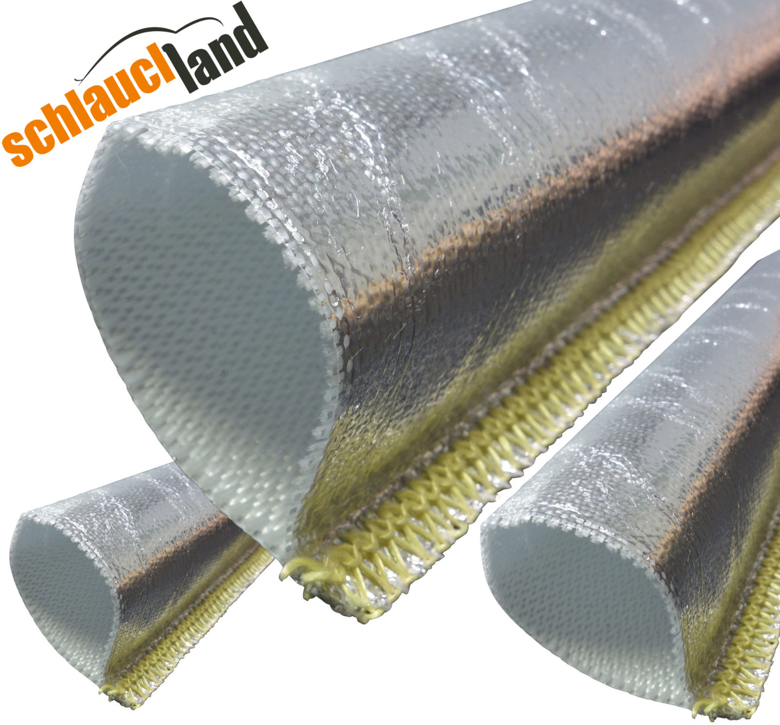 Aluminium-Glasfaser Hitzeschutzschlauch bis ca. 550°C, d=20mm (Meterw