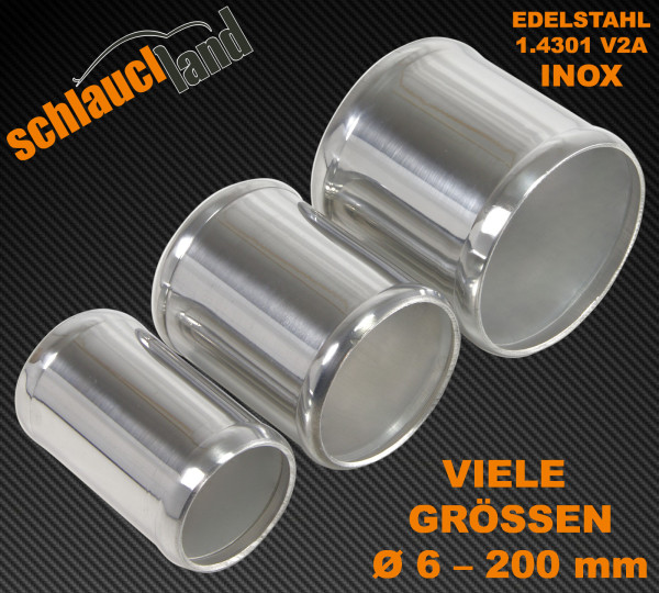 Edelstahl-Verbinder 10cm V2A, Rohre, Edelstahl