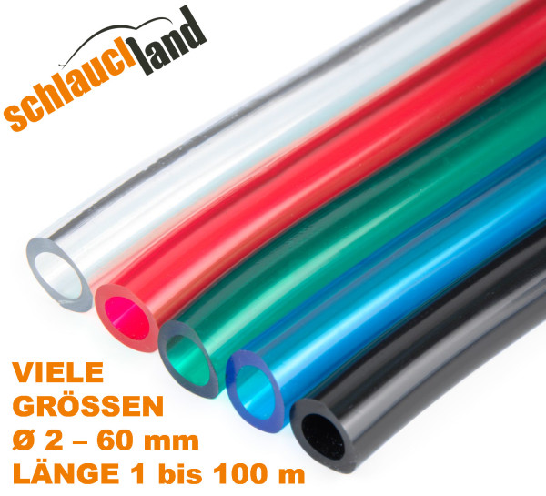 PVC SCHLAUCH transparent klar farbig ID 2-60mm *** Luftschlauch Benzinschlauch Wasser Aquarium